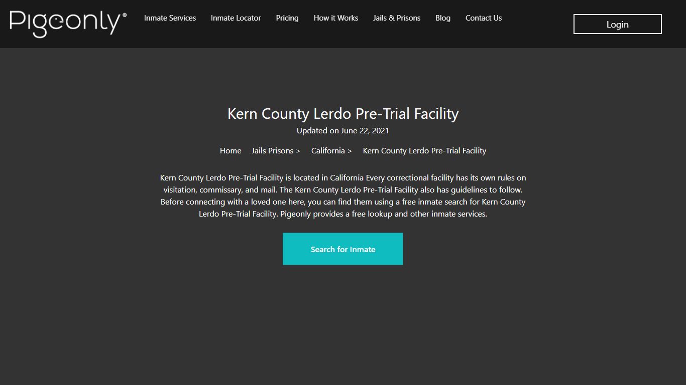 Kern County Lerdo Pre-Trial Facility Inmate Search ...